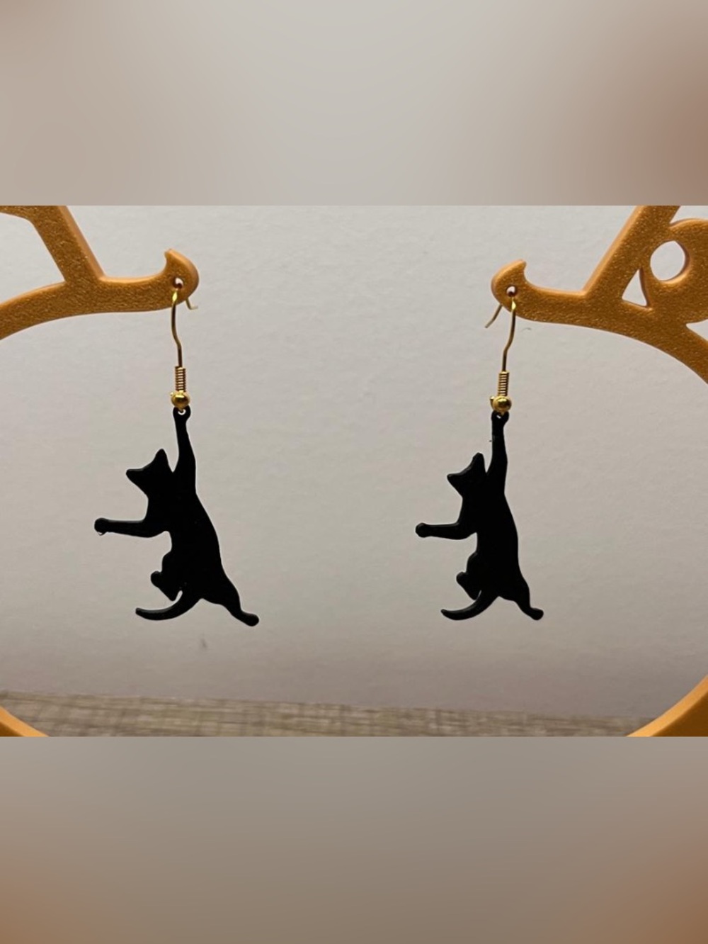 Black Cat Dangle Earrings - Stylish Cat Silhouette Jewelry